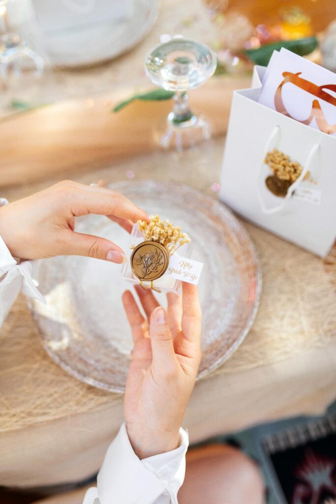 rustic wedding perfume favors - context