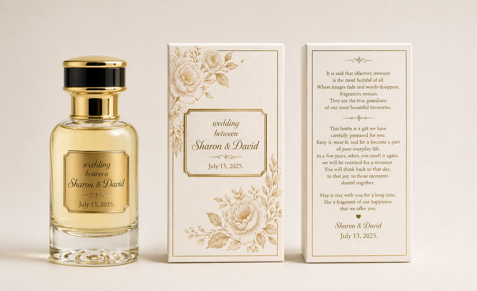 Custom wedding perfume bottle design