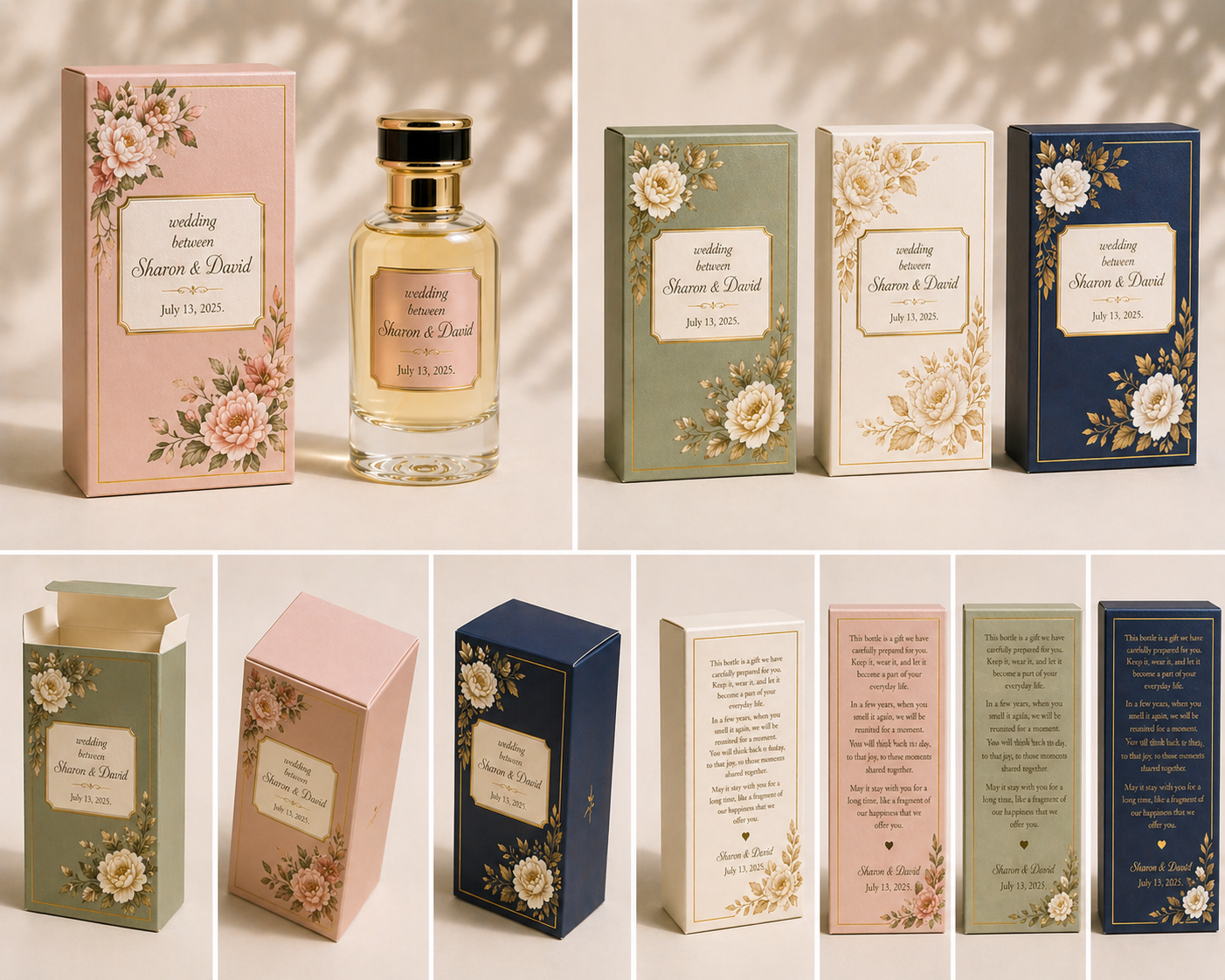 Wedding perfume favor display set