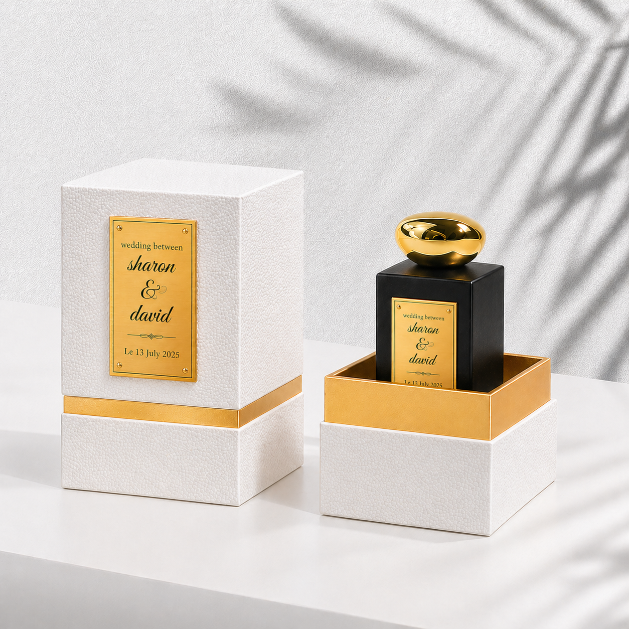 Wedding perfume favor with elegant packaging