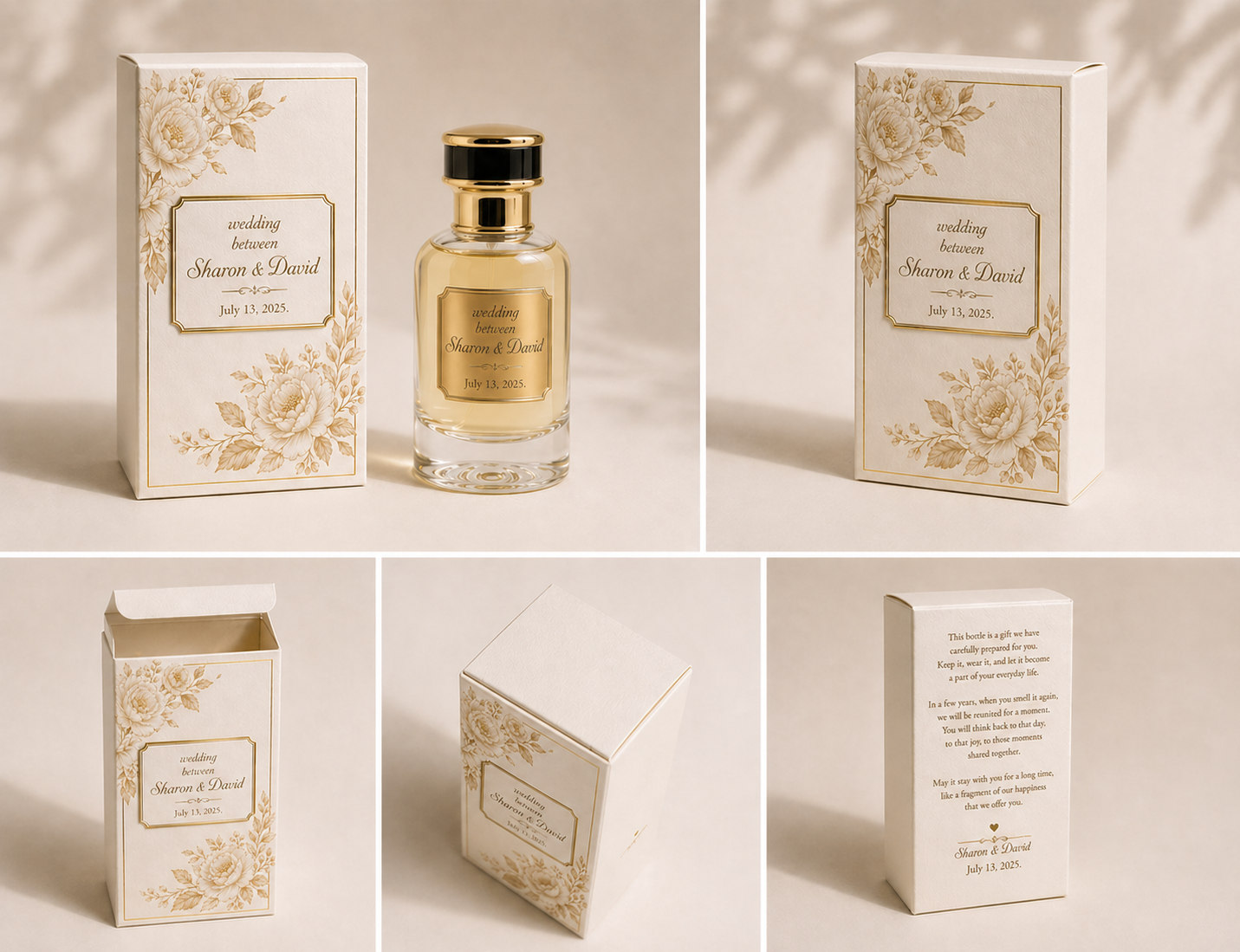 Wedding perfume favor with luxury French design