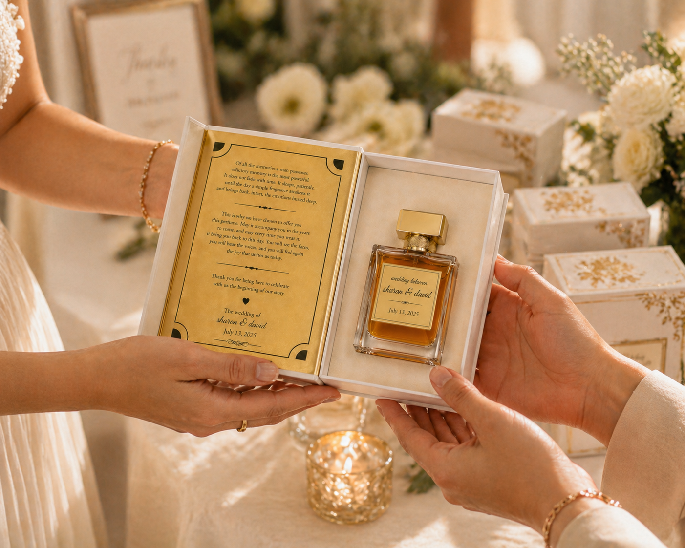 Wedding perfume favor packaging design