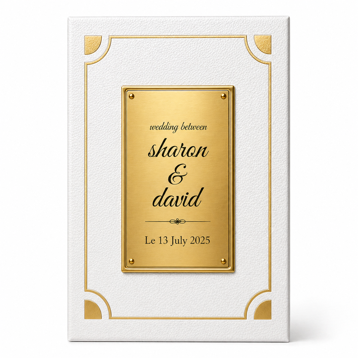 Wedding perfume favor with personalized gold label